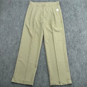 Grand‎ Slam Pants Mens 35x32 Beige Pleated Lightweight Performance Golf UPF
